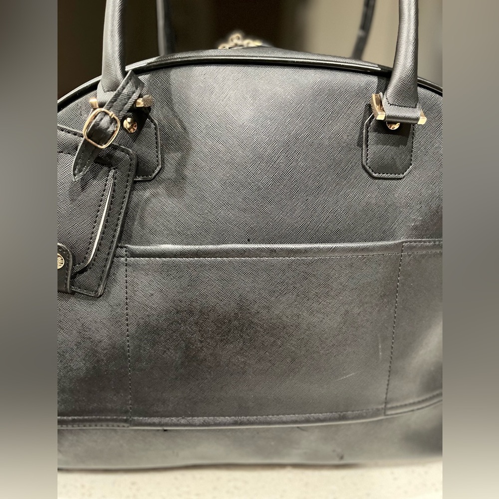 Guess duffle bag leather travel suitcase black logo versatile dome KORRY epi - Picture 8 of 14